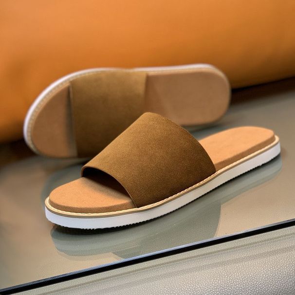 Summer Breathable European Style Soft Leather Slide Suede Men's Sandals, 2025 Fashion Beach Shoes_vogvips.com