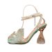 Cross-border Hot-selling Foreign Trade Women's Green High-heeled Sandals, Stylish Comfortable With A Square Toe And_vogvips.com