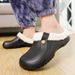 Unisex Winter Men Adult Classic Lined Clog Waterproof Chef Shoes Velvet Slippers For Couples Casual Warm Shoes_vogvips.com