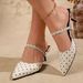 Fashionable Slip-on Women's Sandals Pointed Toe And Closed Front, Sexy High-heeled Shoes With Polka Dot Strap, Suitable_vogvips.com