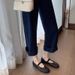 Grape Mom's New Spring Collection Features Round-toe, Simple Style, One-strap Buckle, Leather, Soft Sole, Shallow Mary_vogvips.com