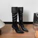 Street Style Over-the-Knee Motorcycle 2024 Spring Autumn Winter New Women's Pointed Toe Stiletto High Heel Long Boots_vogvips.com