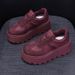 Thick-soled Heightening German Training Shoes Women's Retro Matte Leather Plus Rhinestone Casual Sports Board Shoes Women's Shoes_vogvips.com