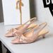 Elegant Satin Pointed Toe Low Heel Bowknot Dress Pumps For Women - Breathable Hollow Out Slip-On Shoes For Banquets & Parties Slingback Straps_vogvips.com