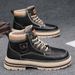 Autumn New British Style Mid-Top Martin Men's Casual Work Trendy Low-Top Ankle Boots Leather Shoes_vogvips.com