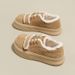 Thick soled hairy women in autumn winter, with added plush and thickened 2024 new winter low cut snow boots for warmth._vogvips.com
