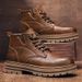 Outdoor Casual Leather Thick-soled Couple Wear-resistant Martin Boots Thickened To Keep Warm_vogvips.com