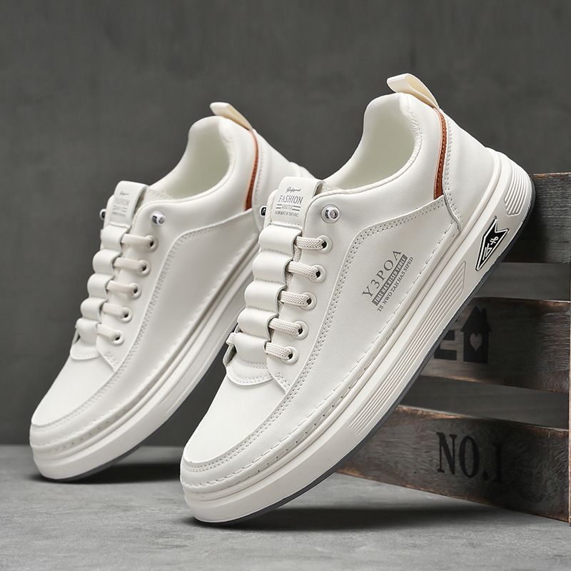 2025 Spring New Breathable White Men's Versatile Thick Soled Sports Casual Board Trendy Shoes_vogvips.com