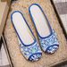 Slippers, Round Toe Embroidered Cloth Shoes, Cow Tendon Sole, Flat Soft Bottom, Canvas Slippers, Women's Ethnic Style,_vogvips.com