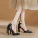 Bridal Wedding Sweet High Heels Princess Women Adult Pointed Toe Stiletto Single Shoes To Match Dress French Style Small_vogvips.com
