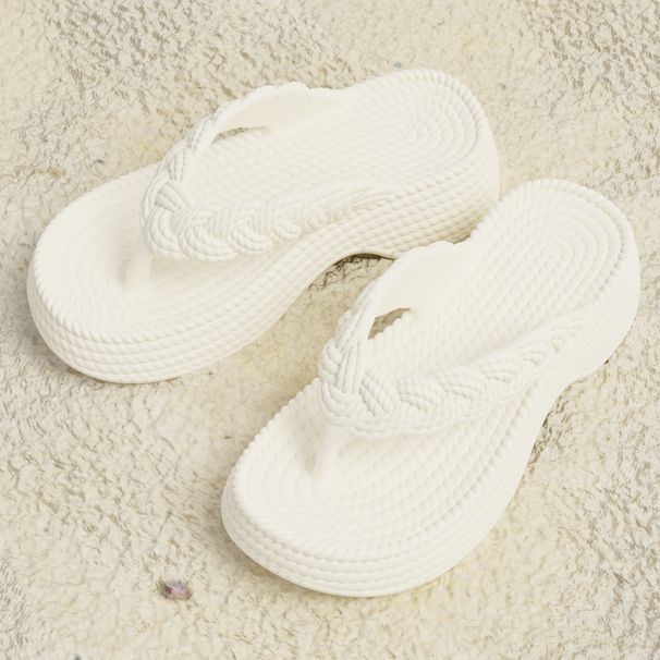 2025 Summer New Ins Style Women's EVA Rope Wedge Flip-Flops European And American Fashion Beach Casual Sandals_vogvips.com