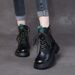 Top Layer Cowhide Martin Boots For Women, European Style, Platform Heel, Single Vintage Handmade, Versatile Mid-Heel_vogvips.com