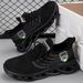 New Leisure With Fly Woven Mesh Surface, Breathable And Trendy Men's Shoes, Thick Sole, Lightweight, Plus Size, Low Top_vogvips.com