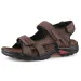 COW LEATHER Men's Outdoor Beach Sports Shoes Genuine Leather GLADIATOR Light Open Toe Sandals Plus Size 38-48_vogvips.com