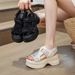Platform Sandals Heightened Breathable Mesh Rhinestone Casual Versatile Small Women's Sandals_vogvips.com