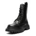 Skinny Short Boots Retro Tooling Boots Thick-soled Heightening Martin Boots Lace-up Men's Boots_vogvips.com