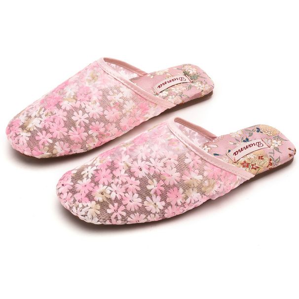 National Style Home Slippers Embroidered Linen Slippers Women's Summer Indoor Non-slip Can Be Worn Outside Elegant Floral Home Slippers_vogvips.com
