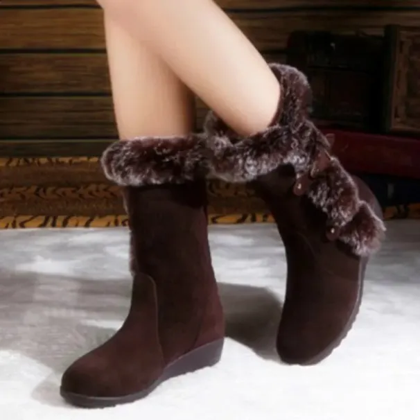 Womens snow ankle thick plush anti slip high boots warm fur womens winter shoes botas mujer 240904_vogvips.com
