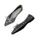 Single Shoe Women's 2025 New Silver Sequined Flat Bottomed Temperament French Pointed Scoop Shoes Large Size Women_vogvips.com