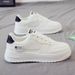 Women's Thick-Soled White Sneakers 2024 Spring New Popular Versatile Height-Increasing Board For Students Casual Sports_vogvips.com