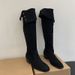 2024 Korean Style Autumn Winter New Thick Heel Over-the-Knee Studded Soft Suede Black Fashion Long Boots For Women_vogvips.com