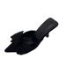 French Style High Niche Peep Bowknot Sandals Fairy Shoes New Summer Thin Heel Pointed Toe Mules_vogvips.com
