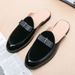 Breathable Men's Shoes British Plus Business Leather Fashion Slip-On Size Closed-Toe Slippers Half Style_vogvips.com
