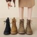 Ins Trend Martin For Women 2024 Summer New British Style Thick-Soled Student Short Versatile Motorcycle Yellow Boots_vogvips.com