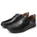 Men's Formal Leather Shoes Low Heel First Layer Leather Hand-stitched Casual Lace-up Men's Shoes_vogvips.com