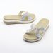 MS Women's Open-Toe Sandals With Rhinestone & Pearl Decorations - Comfortable Mid-Heel Slide Flip Flops For Summer, Casual Wear, Black/Brown_vogvips.com