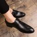 Euro Step 2025 New Loafers Leather Business Formal Casual Korean Style Trendy British Pointed Brogue Men's Shoes_vogvips.com