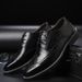 Euro Step Large Size Leather Summer Style British Pointed Brogue Soft Sole Men's Business Formal Groom Wedding Shoes_vogvips.com