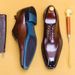 Leather shoes Men's leather formal men's shoes Square head Oxford shoes British business_vogvips.com