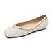 Rhinestone Single Shoes Female Flat Autumn With Skirt One Pedal Fairy Wind Beanie Shoes Large Size_vogvips.com