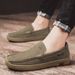 Euro Step Spring New Fashion Trend Casual Men's Youth Low-top Loafers Single Pigskin Personality Snail Shoes_vogvips.com