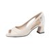 2026 Summer New Sequin Peep-Toe For Women, Chunky Heel High Heels, Plus Size Fashion Hollow Soft Leather Sandals_vogvips.com
