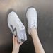 Cross-Border Hot-Selling Summer Soft Leather Forrest Gump Non-Slip Versatile White Lace-Up Casual Sneakers Flat Women's_vogvips.com