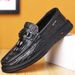 ct Suitable For All Seasons Doudou 2025 Spring New Cowhide High-end Loafers Business Men's Casual Leather Crocodile Pattern Single Shoes_vogvips.com