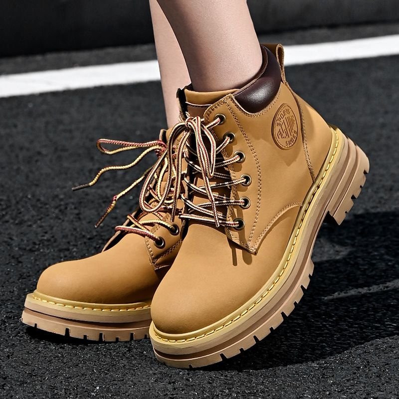 Unisex Classic Leather Martin Boots – Waterproof & Breathable Outdoor Hiking Boots With Thick Rubber Sole For Men & Women_vogvips.com