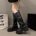 Platform Height-Increasing For Women 2025 New Autumn Winter Versatile Over-the-Knee Long Belt Buckle Riding Boots_vogvips.com