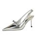 7317-A6 European And American Style Party Pointed Toe High Heels Stiletto Bow Backless Back Strap Single Sexy Women's_vogvips.com