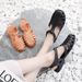 Cross-Border Foreign Trade Closed-Toe For Women Summer Flat Hollow Out Non-Slip Beach Jelly Shoes Plastic Roman Sandals_vogvips.com