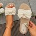 Women's Shoes Summer New Indoor Leisure And Comfortable Home Light Slippers Linen Bow Flip Flops Flat Non Slip Sandals_vogvips.com