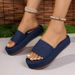 Summer Women's Platform Wedge Sandals plus Size Denim Cross Strap Shoes_vogvips.com