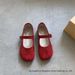 High-end Design Sense Niche Mary Jane Split-toe Women's 2025 Spring And Autumn New Korean Style Pig Trotter Red Single_vogvips.com