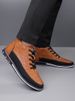 Men's Leather Casual Shoes Comfortable Breathable Soft Leather Upper Lace-Up Mid Top Sneakers For Versatile Wear_vogvips.com