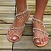 Beaded Sandals For Women Bohemian Roman Style Rhinestone Toe Post French Flat Beach Shoes Summer_vogvips.com
