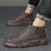 European Warm Series Autumn Winter New Side Zipper Mid-Top Casual Workwear Trendy Fashion Martin Boots Slip-On High-Top Men's Shoes_vogvips.com