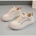 Plover White Women's Thick Soled Versatile Sports Board Shoes, 4.5cm Height Increase, Simple And Comfortable, Paired_vogvips.com