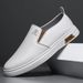 Euro Step 2025 New Slip-On Leather Comfortable Lightweight Breathable Loafers Fashion Versatile Trendy Men's Shoes_vogvips.com